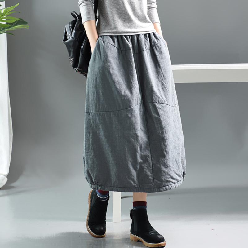 Autumn Winter Simple Pure Color Warm Skirt