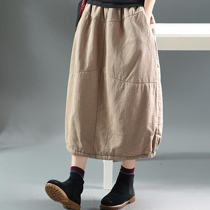 Autumn Winter Simple Pure Color Warm Skirt