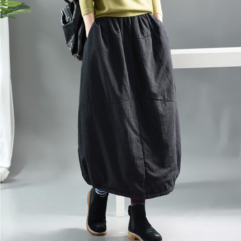 Autumn Winter Simple Pure Color Warm Skirt