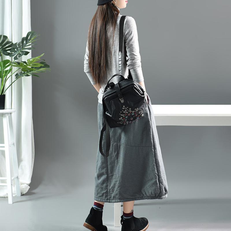 Autumn Winter Simple Pure Color Warm Skirt