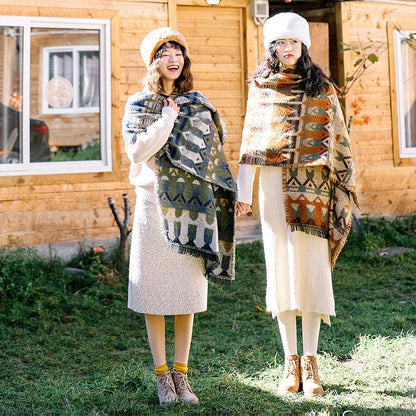 Autumn and Winter Thickening Large Warm Scarf