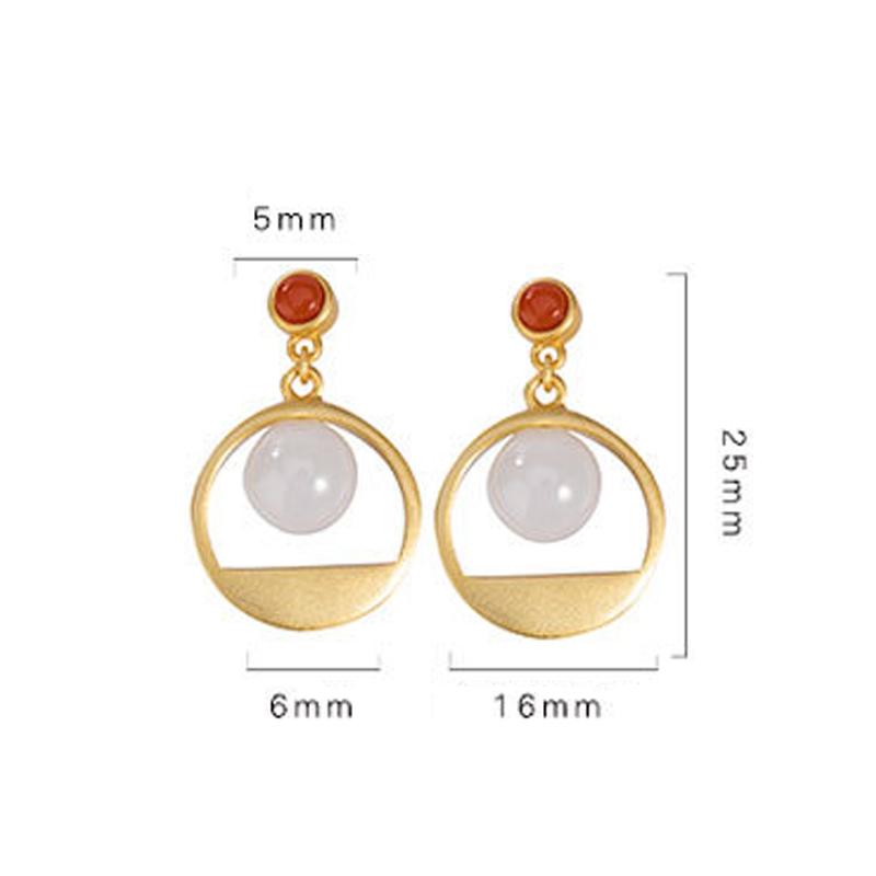 Beautiful Delicate White Jade Beads Earrings