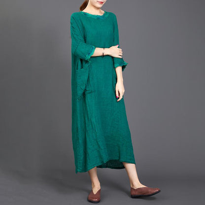 Big Pockets Casual Round Collar Loose Dress