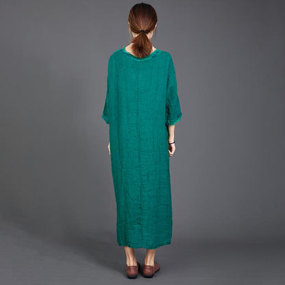 Big Pockets Casual Round Collar Loose Dress