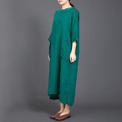 Big Pockets Casual Round Collar Loose Dress