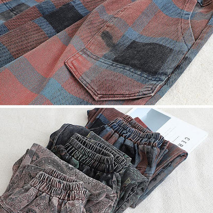 Big Pockets Loose Printed Casual Harem Jeans