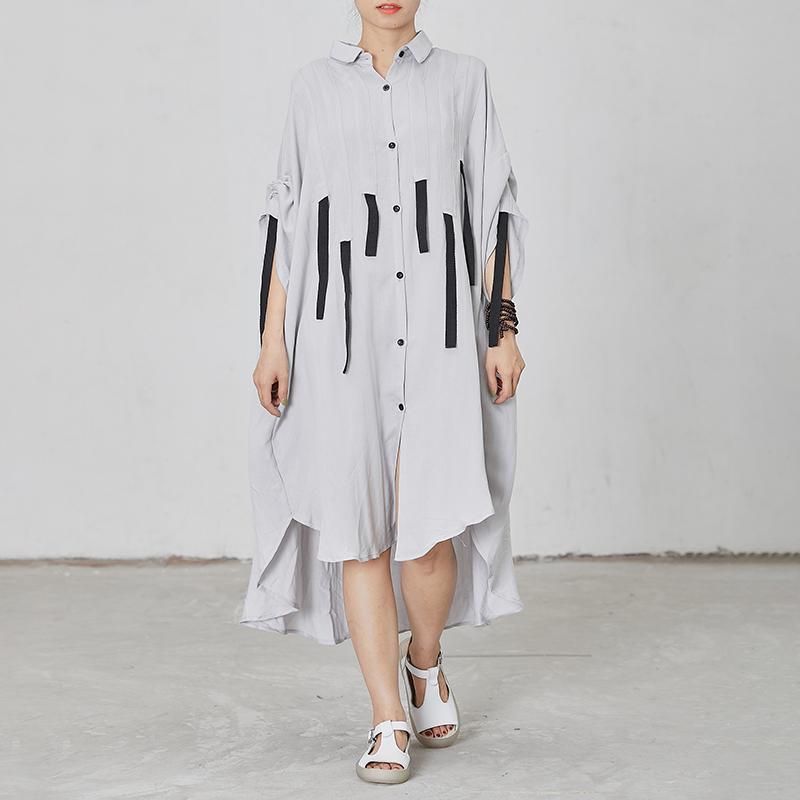 Black Lacing Design Loose Shirt Dress