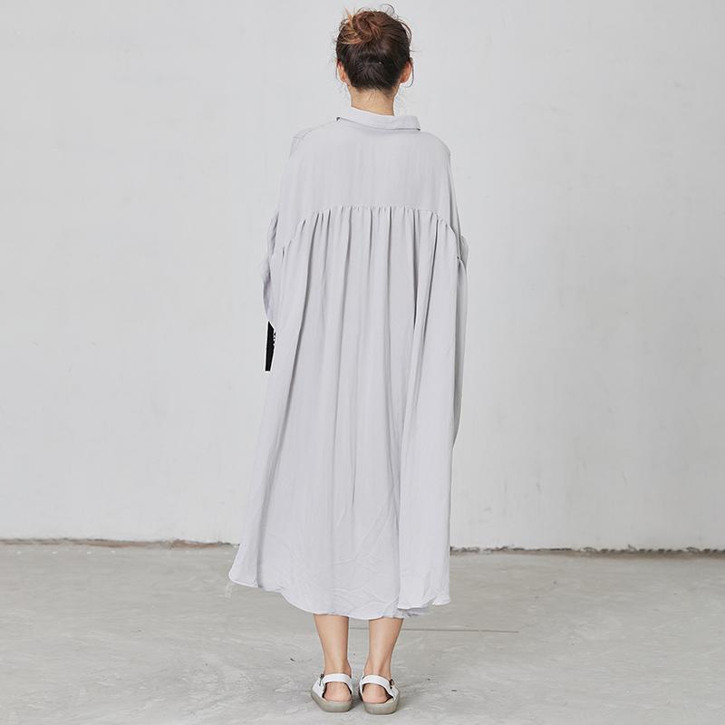 Black Lacing Design Loose Shirt Dress