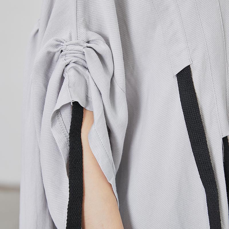 Black Lacing Design Loose Shirt Dress