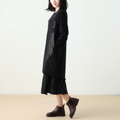 Loose Casual Irregualr Stripe Asymmetric Skirt