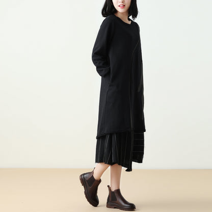 Loose Casual Irregualr Stripe Asymmetric Skirt