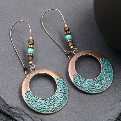 Bohemian Alloy Engraving Exquisite Pattern Earrings