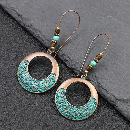Bohemian Alloy Engraving Exquisite Pattern Earrings