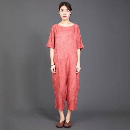 Bright Solid Color Casual Loose Comfortable Jumpsuit