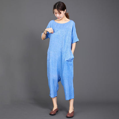 Bright Solid Color Casual Loose Comfortable Jumpsuit