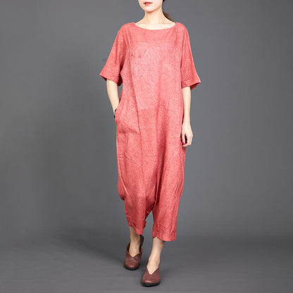 Bright Solid Color Casual Loose Comfortable Jumpsuit