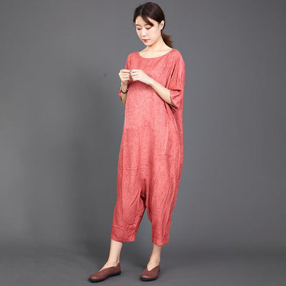 Bright Solid Color Casual Loose Comfortable Jumpsuit
