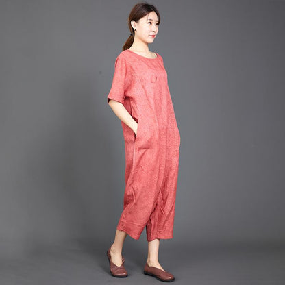 Bright Solid Color Casual Loose Comfortable Jumpsuit
