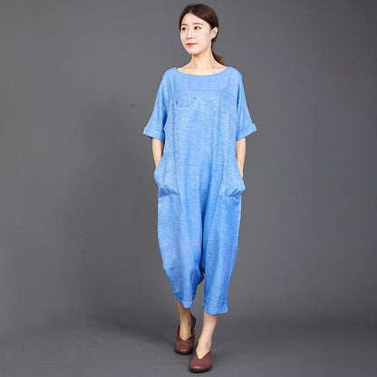 Bright Solid Color Casual Loose Comfortable Jumpsuit