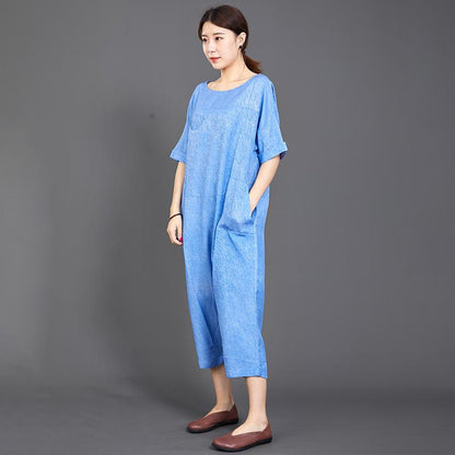Bright Solid Color Casual Loose Comfortable Jumpsuit