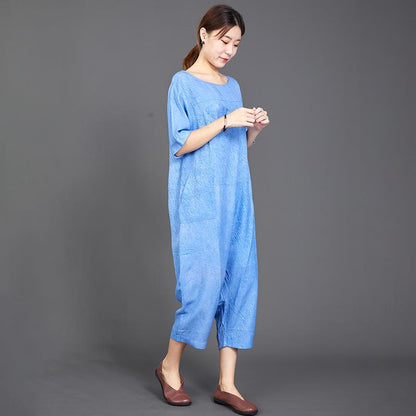 Bright Solid Color Casual Loose Comfortable Jumpsuit