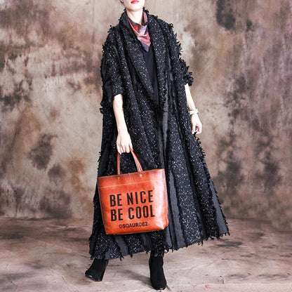 Buykud Burr Stripe Casual Retro Loose Trench Coat