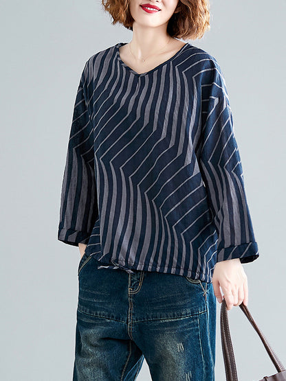 CASUAL RAMIE COTTON DRAWSTRING LINE SHIRT
