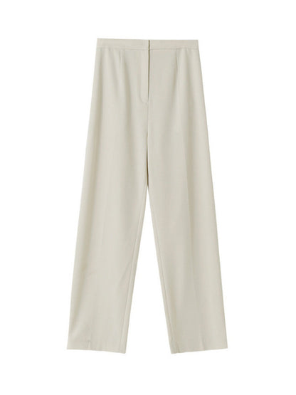 CASUAL SOLID EMPIRE WIDE LEG PANTS