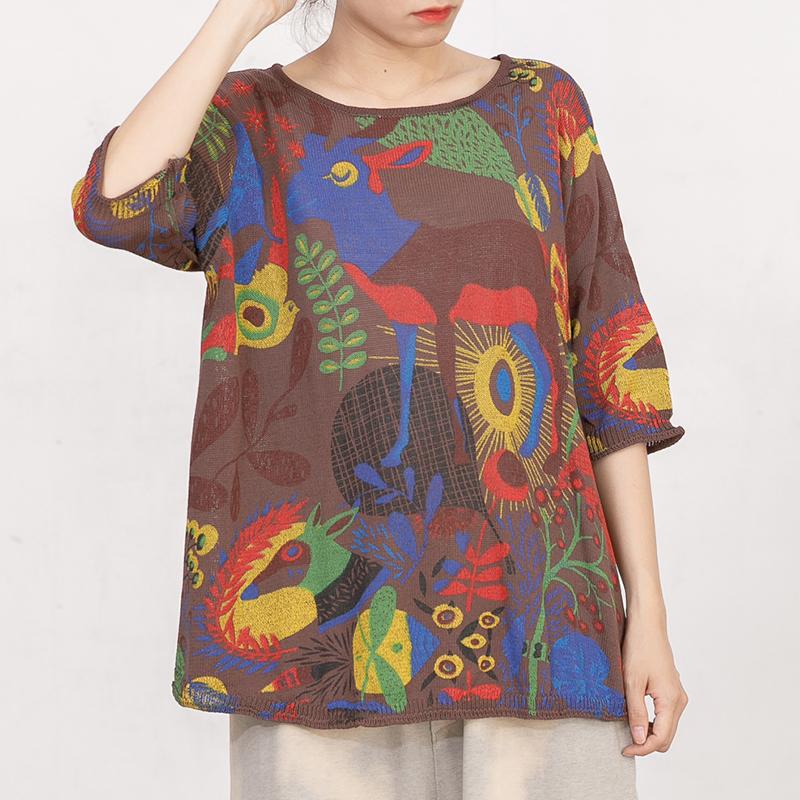 Cartoon Deer Casual Loose Knitting Blouse