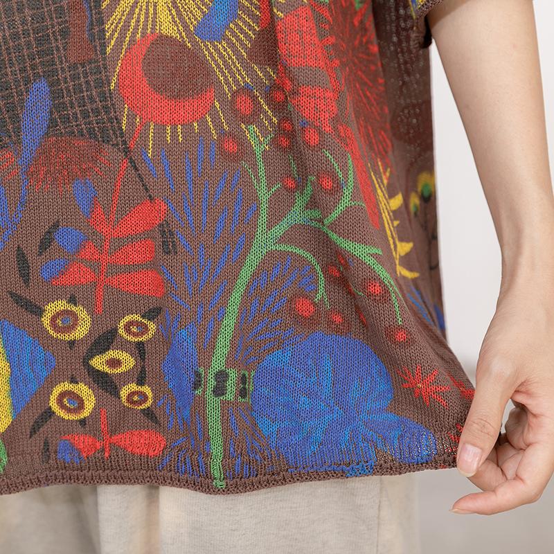 Cartoon Deer Casual Loose Knitting Blouse