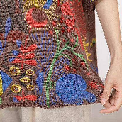 Cartoon Deer Casual Loose Knitting Blouse
