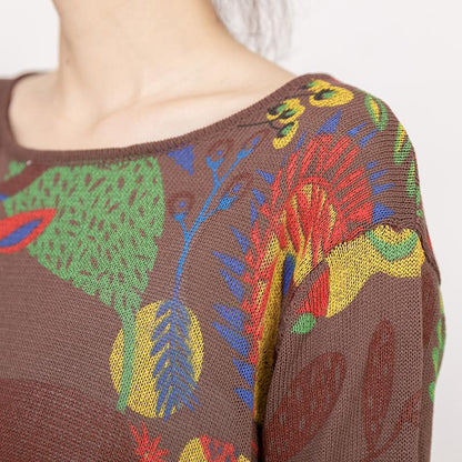 Cartoon Deer Casual Loose Knitting Blouse