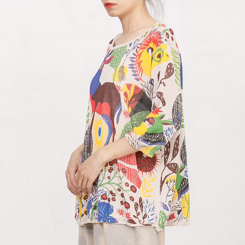 Cartoon Deer Casual Loose Knitting Blouse