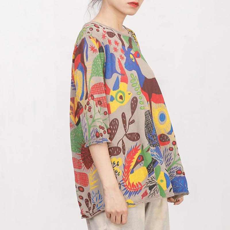 Cartoon Deer Casual Loose Knitting Blouse