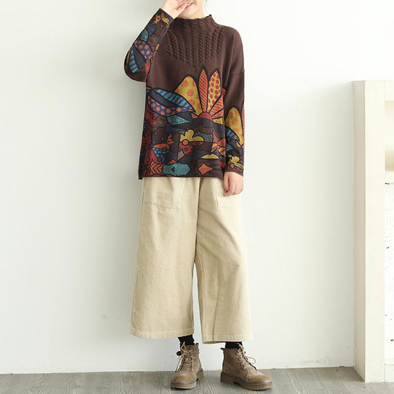 Cartoon Printed Long Sleeve Knitted Shirt