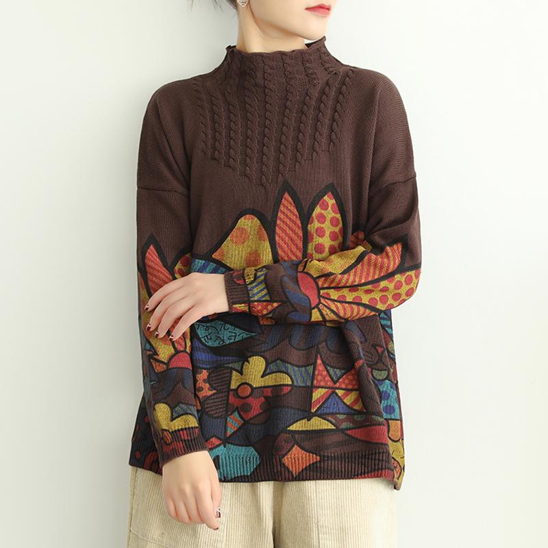 Cartoon Printed Long Sleeve Knitted Shirt