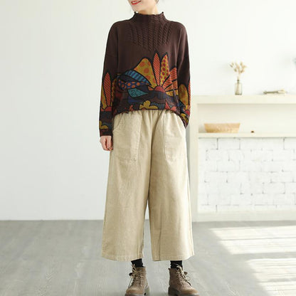 Cartoon Printed Long Sleeve Knitted Shirt