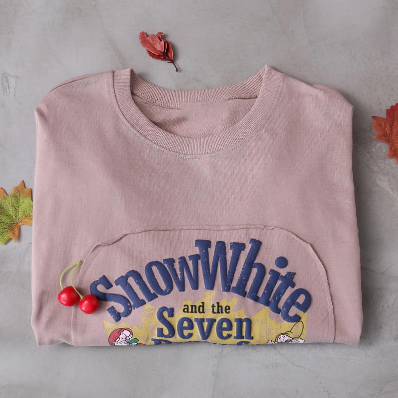 Cartoon Printed Pullover Loose Casual Sweatshirt