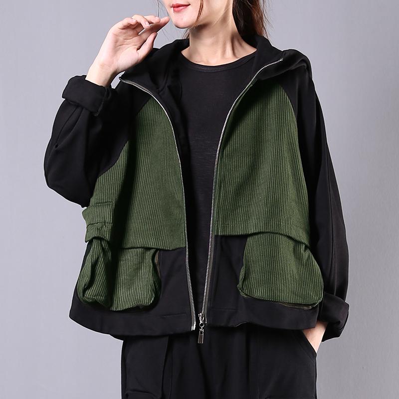 Buykud Casual And Comfortable Stitching Hooded Jacket