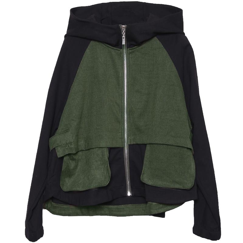 Buykud Casual And Comfortable Stitching Hooded Jacket