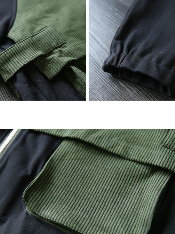 Buykud Casual And Comfortable Stitching Hooded Jacket