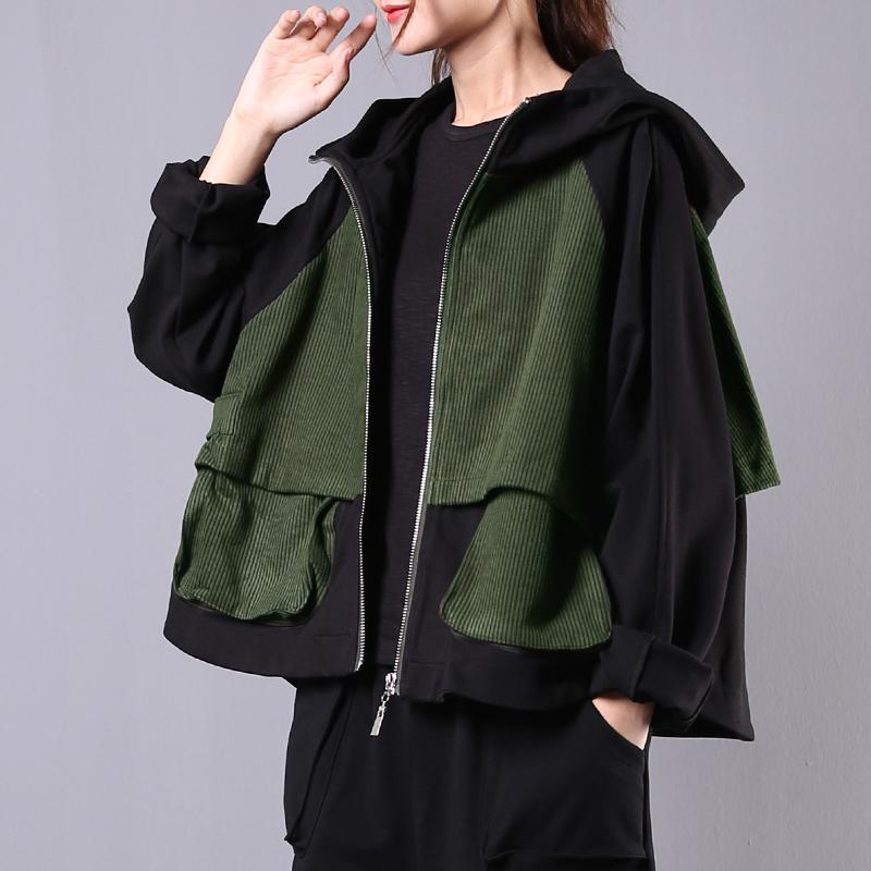 Buykud Casual And Comfortable Stitching Hooded Jacket