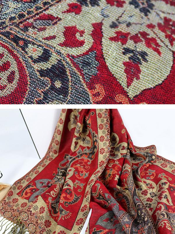 Casual Cashew Jacquard Warm Shawl