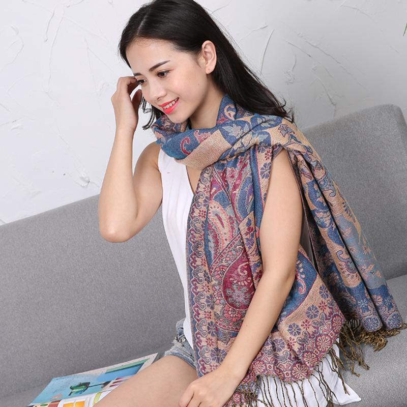 Casual Cashew Jacquard Warm Shawl