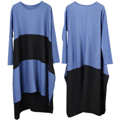 Casual Color Matching Loose Knit Dress