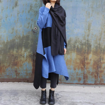 Casual Color Matching Loose Knit Dress
