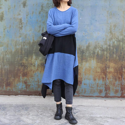 Casual Color Matching Loose Knit Dress