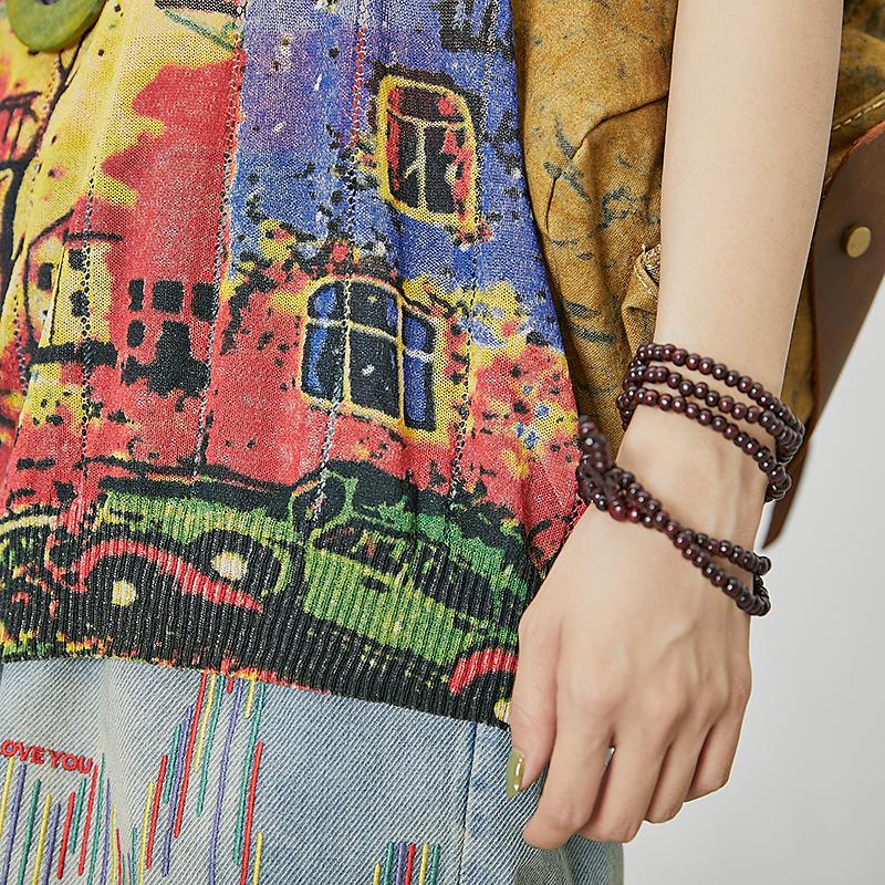 Casual Comfortable Printed Loose Knitting T-Shirt