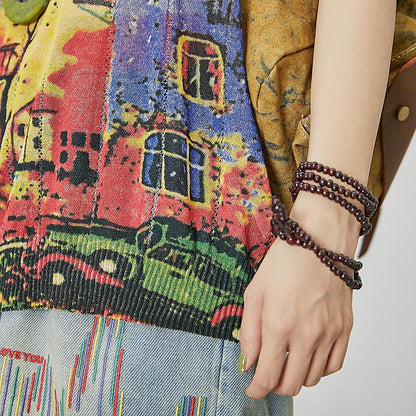 Casual Comfortable Printed Loose Knitting T-Shirt