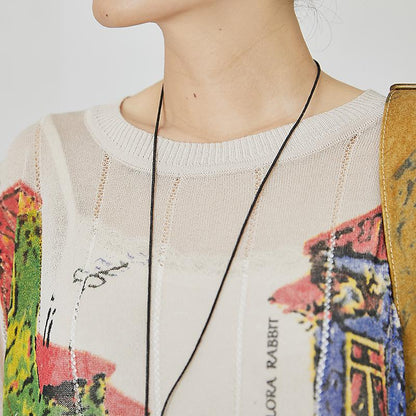Casual Comfortable Printed Loose Knitting T-Shirt